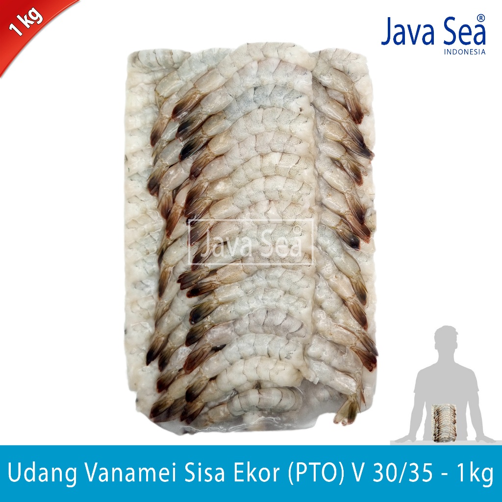 

Udang Vanamei Sisa Ekor PTO V 30/35 pack 1kg Java Sea