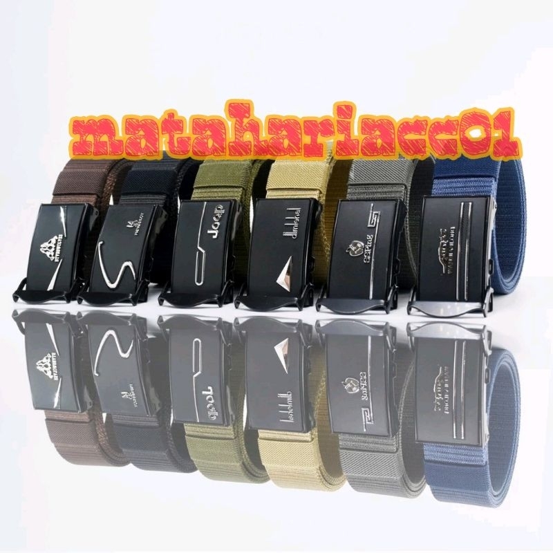 Ikat pinggang pria kanvas gesper sabuk nylon kanvas kepala jepit