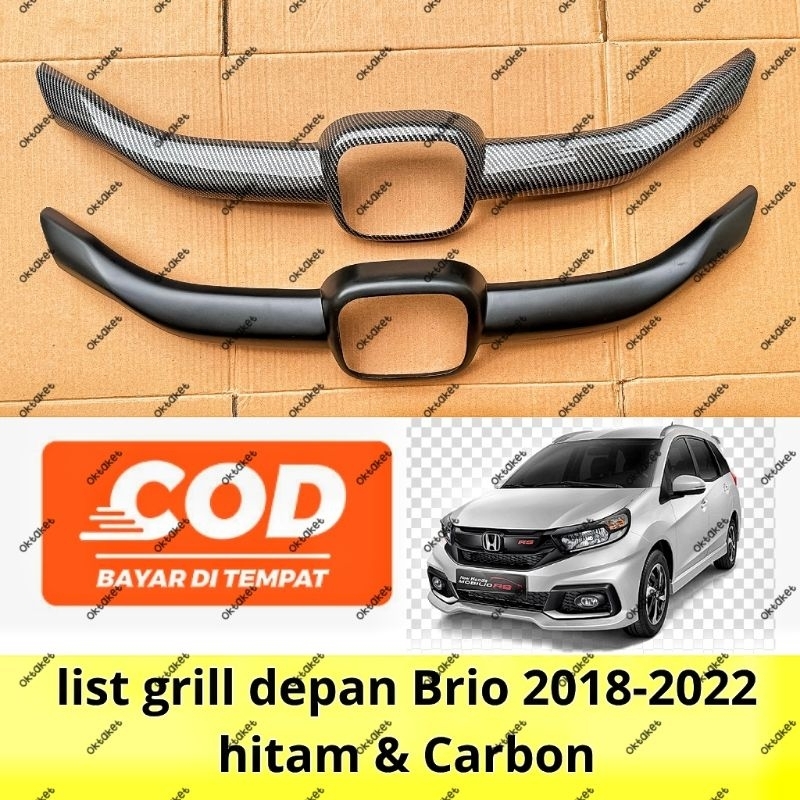 cover list bumper grill depan All new Brio 2018 2019 2021 2022 Rs & Satya hitam glossy & Carbon