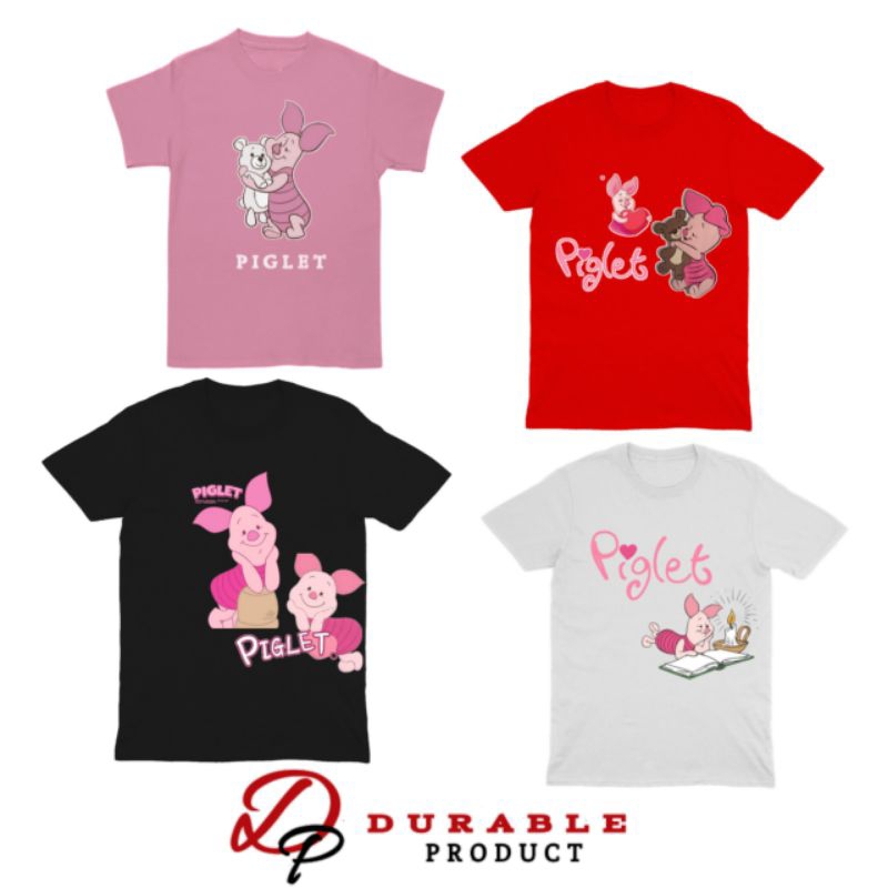 Baju Kaos T-Shirt Anak Perempuan Umur 3 - 12 Tahun Gambar Piglet Lucu