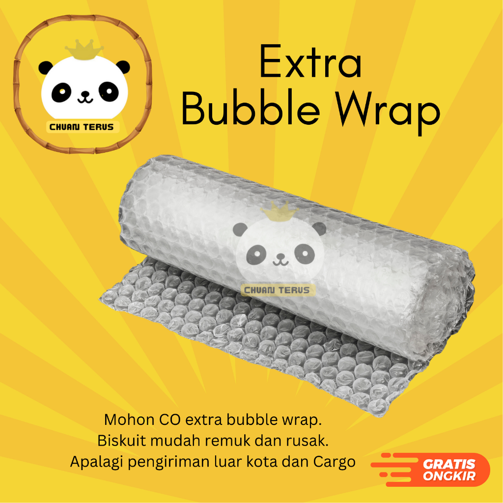 

BISKITOP - BUBBLE WRAP EXTRA PACKING - PAKET AMAN SAMPAI TUJUAN