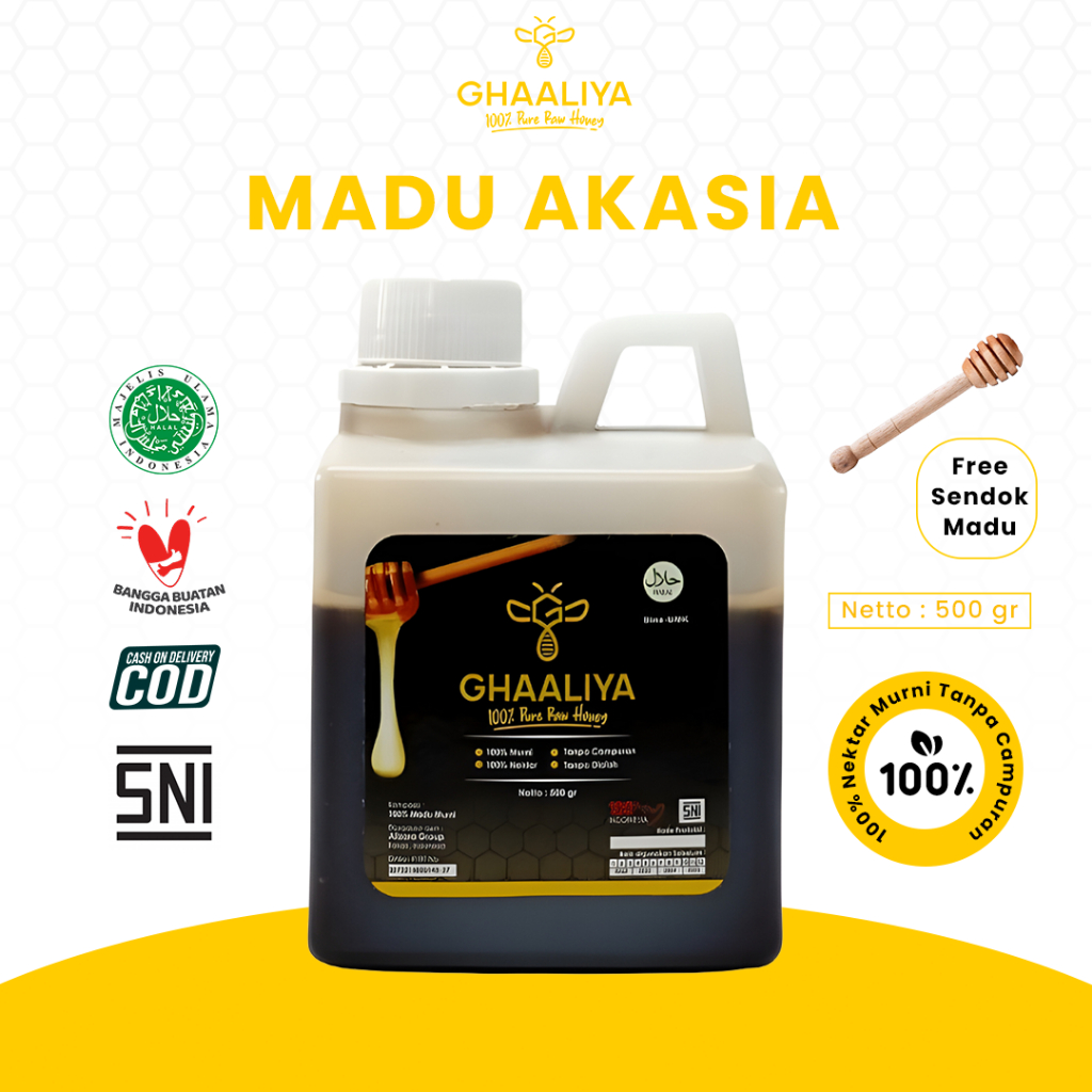 

Madu Asli Nektar Akasia 500Gr Murni Kualitas Super Teruji Lab Tingkatkan Imun Tubuh