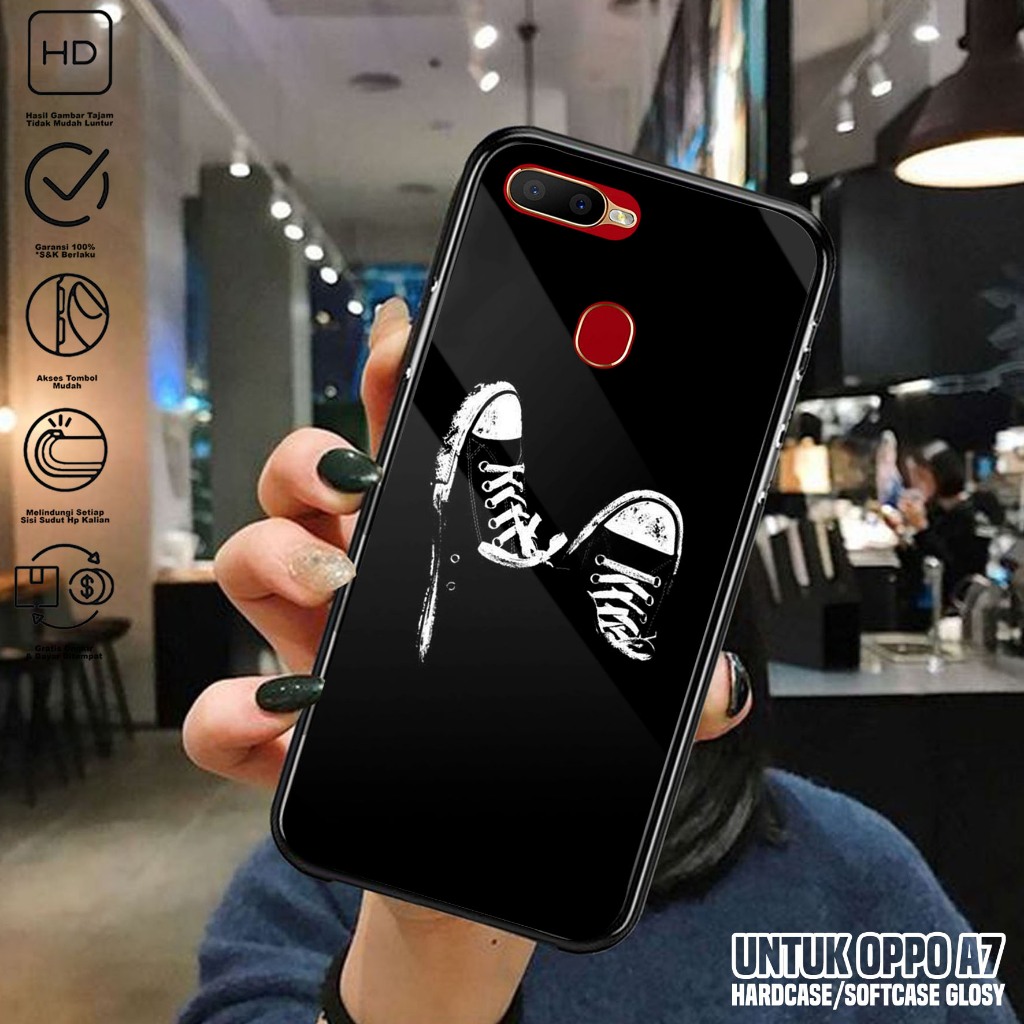 Case Oppo A7 - Casing Hp Oppo A7 Terbaru ( BLCK ) - Kesing Hp Oppo A7 - Silikon Hp - Cover Hp - Mika