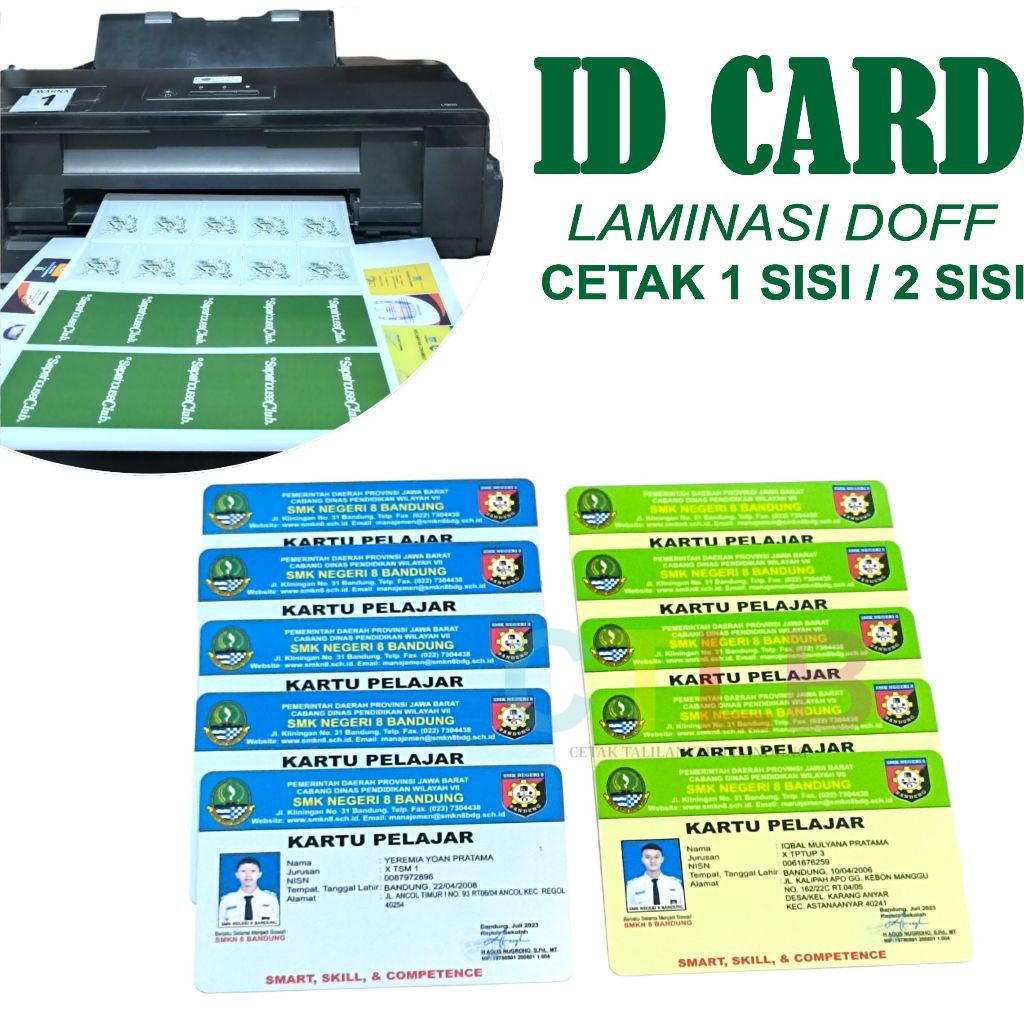 

CETAK ID CARD BAHAN PVC KETEBALAN 0,9 MM PRESS OVEN AWET ANTI KELUPAS