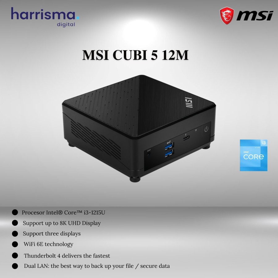 MSI Mini PC Cubi 5 12M Core i3 1215U - Barebone [Black] - BAREBONE