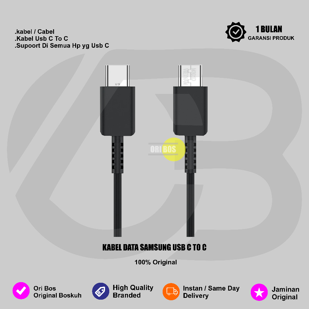 Kabel Data Samsung Original Type C to Type-C 3A Fast Charging 25W (EP-DG977)