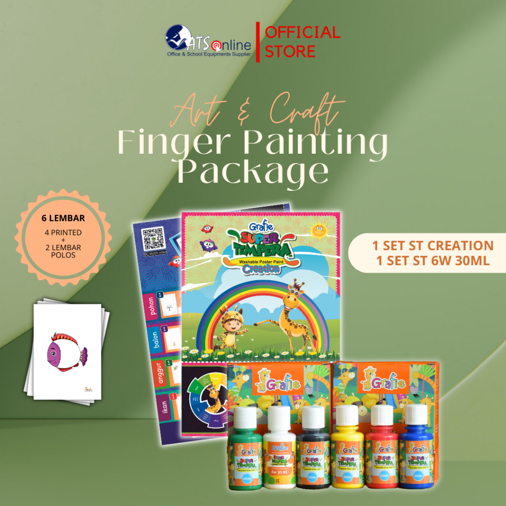 

GRAFIE SET MELUKIS Finger Painting Super Tempera 6 Warna 30ml
