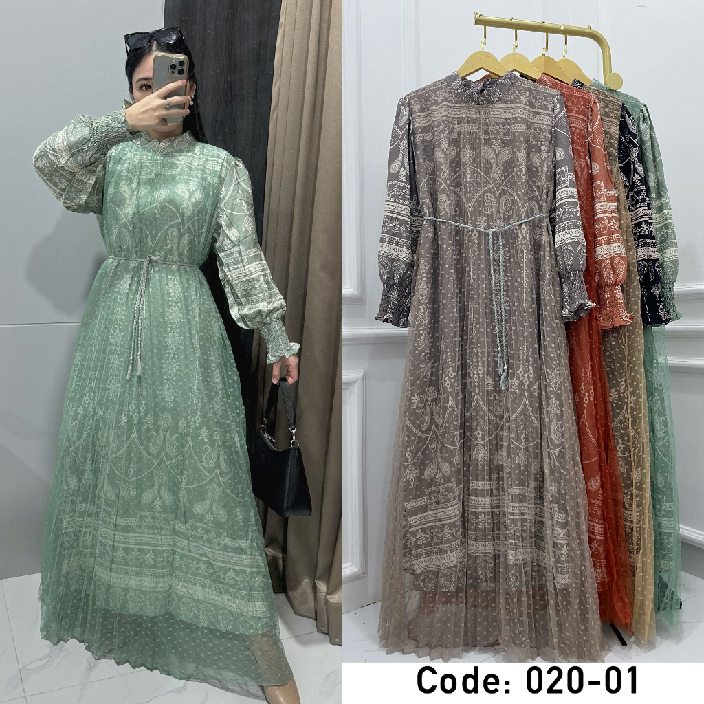 GAMIS RAYON MIX TILE FREE BELT GAMIS LEBARAN EID IDUL MEWAH MURAH PGMTA 020-02