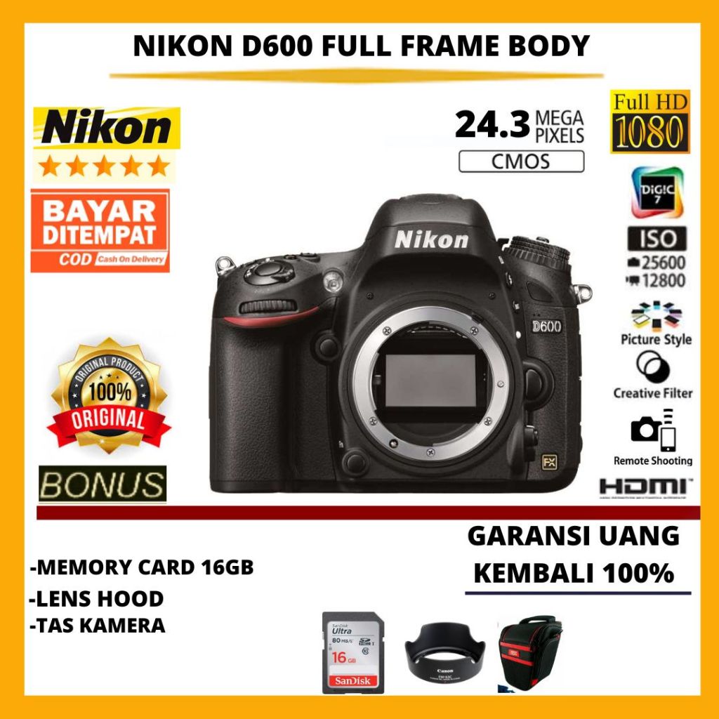 NIKON D600 BODY ONLY