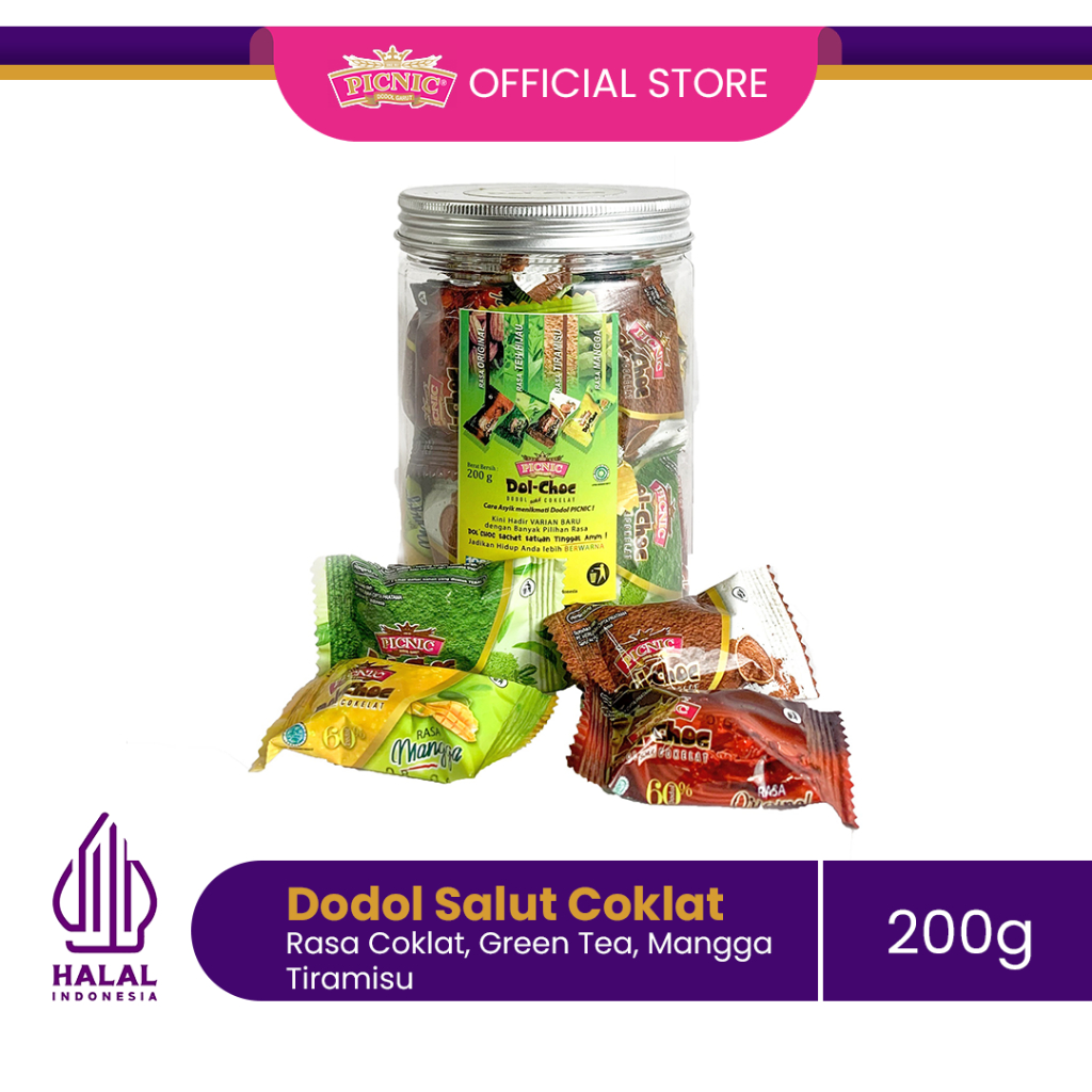 

Coklat Picnic DolChoc 200gr & 300gr - Dolchoc - Dodol Coklat - Coklat Dodol - Dodol Salut Coklat - Dodol Salut - Coklat - Chocolate - Dodol Garut - Coklat Garut - Cokelat Isi Dodol - Dodol lapis Coklat - Dolchoc Sachet - Dodol Picnic - Coklat Picnic