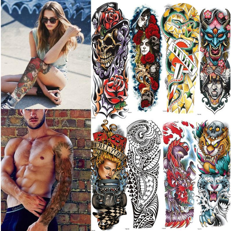 【COD】Full Arm Tattoo temporer temporary tato Stiker Tato Temporer