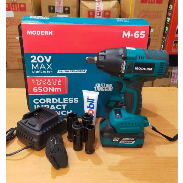 MODERN M65 Mesin Bor Cordless Impact Wrench 20V (Mesin Pembuka Baut Baterai)