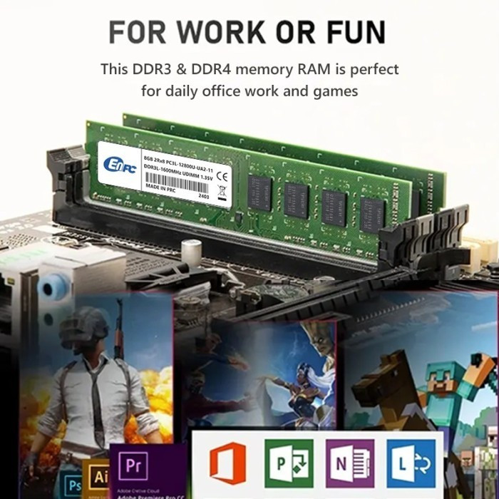 ENPC MEMORY LONGDIMM 8GB DDR3 PC 1600 SINGLE CHANNEL