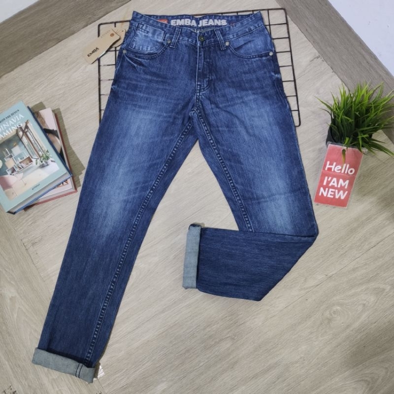 celana jeans emba pria original (616-10505-15) REGULAR FIT NON STRETCH