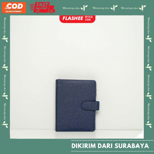 

NoteBook Biru Navy Polos A6 6 Ring Binder 20 Ring A6 Kulit Polos