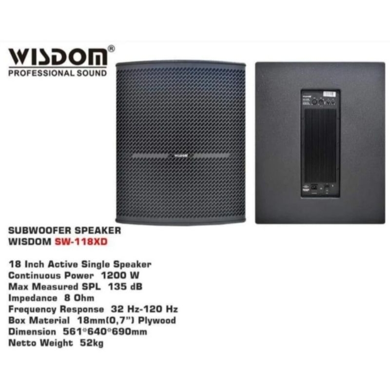 Subwoofer Wisdom SW 118XD SW118XD 18 inch Original