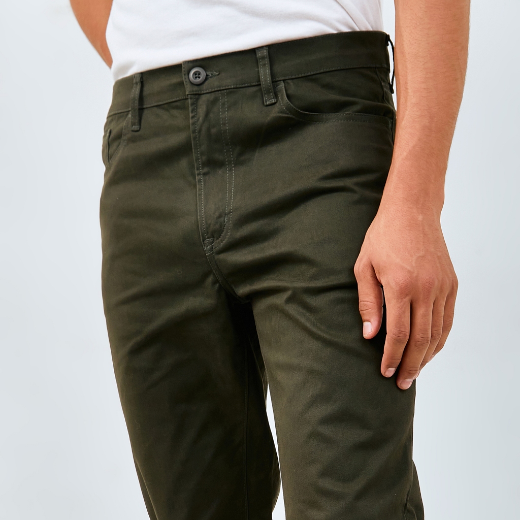 M231 Celana Panjang Pria Chino Pants Slim Fit Stretch Army 0065G