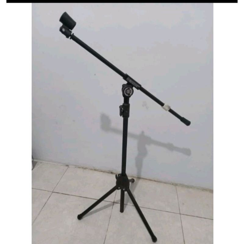 Stand mic maruni panjang+holder mic