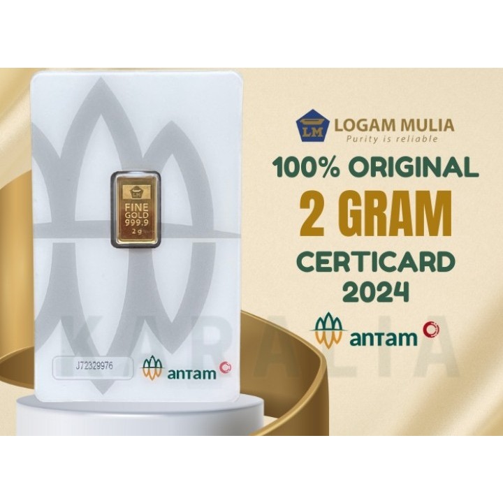 Emas Antam 2 Gram Certicard Certieye Logam Mulia LM Antam