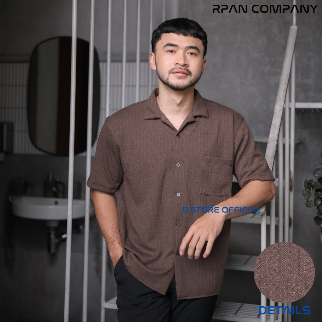 OFFICIAL KEMEJA BOWLING SHIRT KNIT MOTIF PRIA / CUBAN BOWLING SHIRT HAWAI LENGAN PENDEK BAHAN KNIT