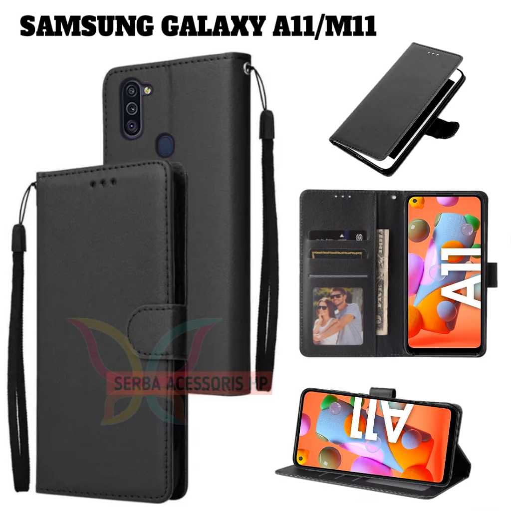 Case dompet SAMSUNG GALAXY A11/M11 flip dompet kulit mewah sampul slot kartu