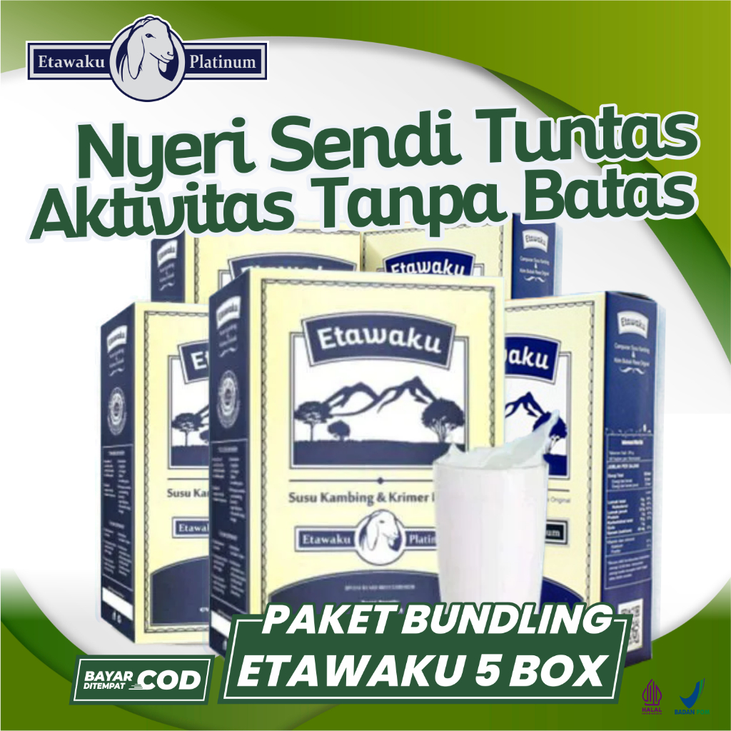 

ETAWAKU PLATINUM SUSU KAMBING ETAWA BUBUK ORIGINAL UNTUK MASALAH PERNAFASAN PAKET 5 BOX