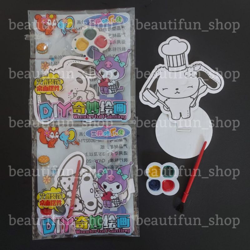 Mainan melukis gambar sanrio | mainan mengecat gambar sanrio | aktivitas melukis dengan cat | mainan