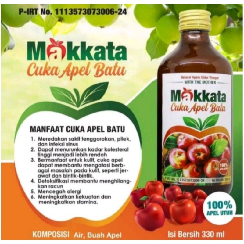 

Cuka Apel Makata 100 % Apel Murni /Cuka Apel Makkata 330 ml original