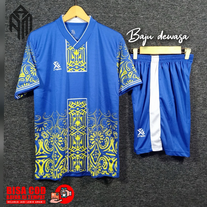 Jersey Futsal 1 Set Baju Celan Futsal Volly Peria Wanita Baju Dewasa Kaos Sepak Bola Seragam Badmito