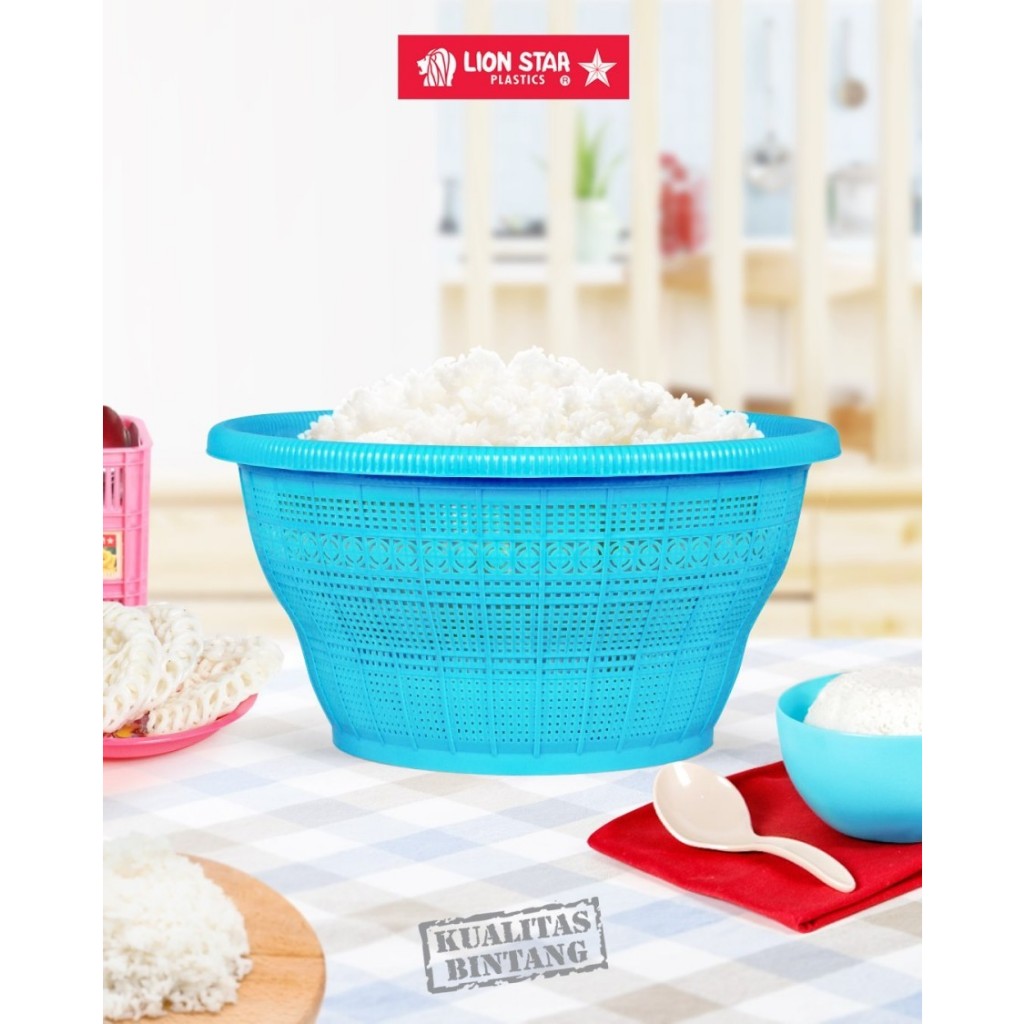 Bakul Nasi Wakul Keranjang Plastik Lion Star BW-7 Clover Basket 43 cm