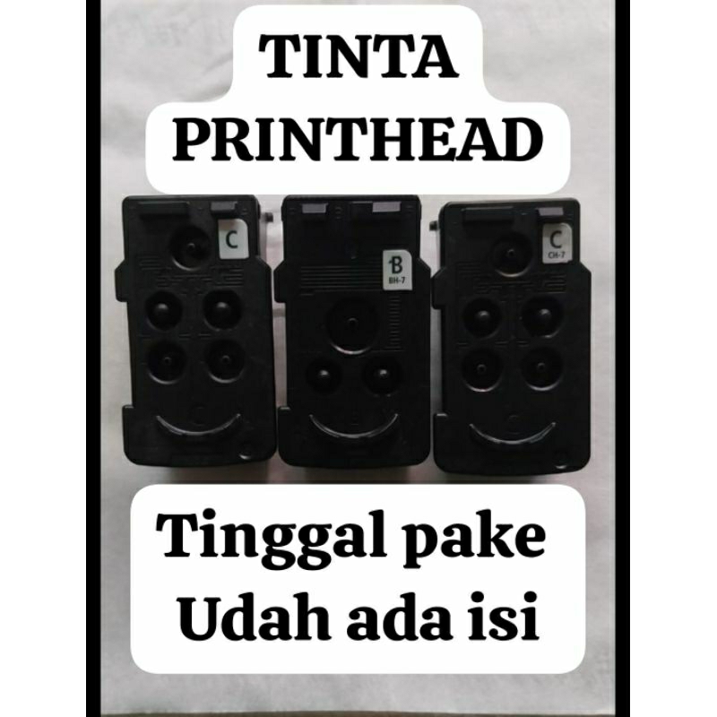 1SET TINTA CANON PRINTHEAD BH-7 DAN CH-7 BEKAS ORIGINAL TINGGAL PAKE UDAH DI ISI FOR :G1000,G1010 ,G