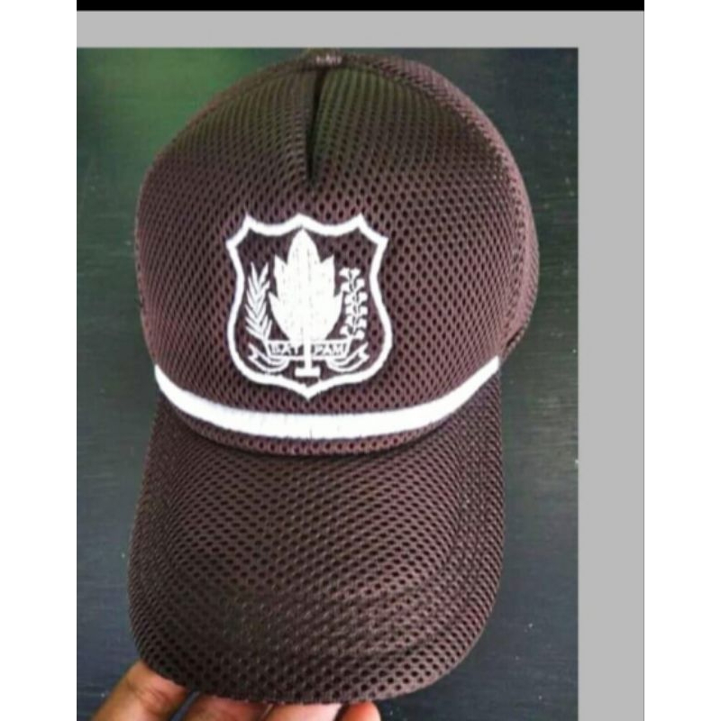 Topi Satpam coklat//Topi security