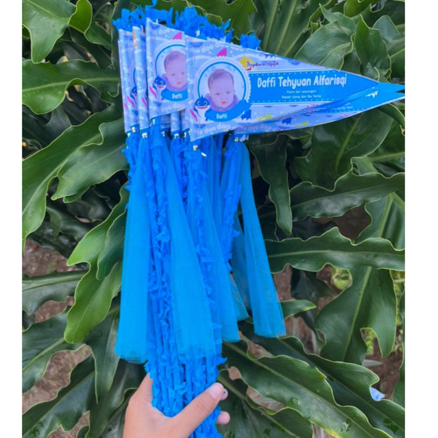 Bendera Aqiqah + Tile Telur Custom Foto, Nama dan Karakter