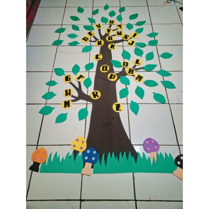 1 set pohon literasi abjad