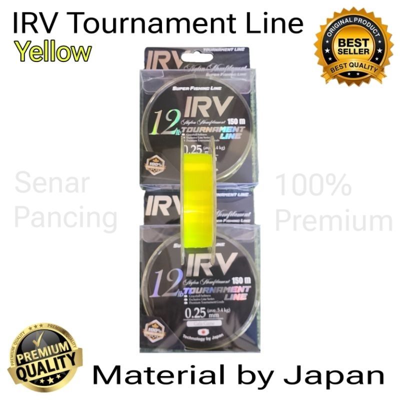 Senar Pancing IRV Tournament Line Yellow Ukuran 0.22 - 0.30 / 150m. Irvan Ikan Channel