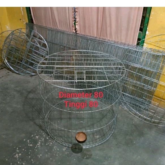 KANDANG AYAM BULAT DIAMETER 80 CM TINGGI 80 CM GALVANIS