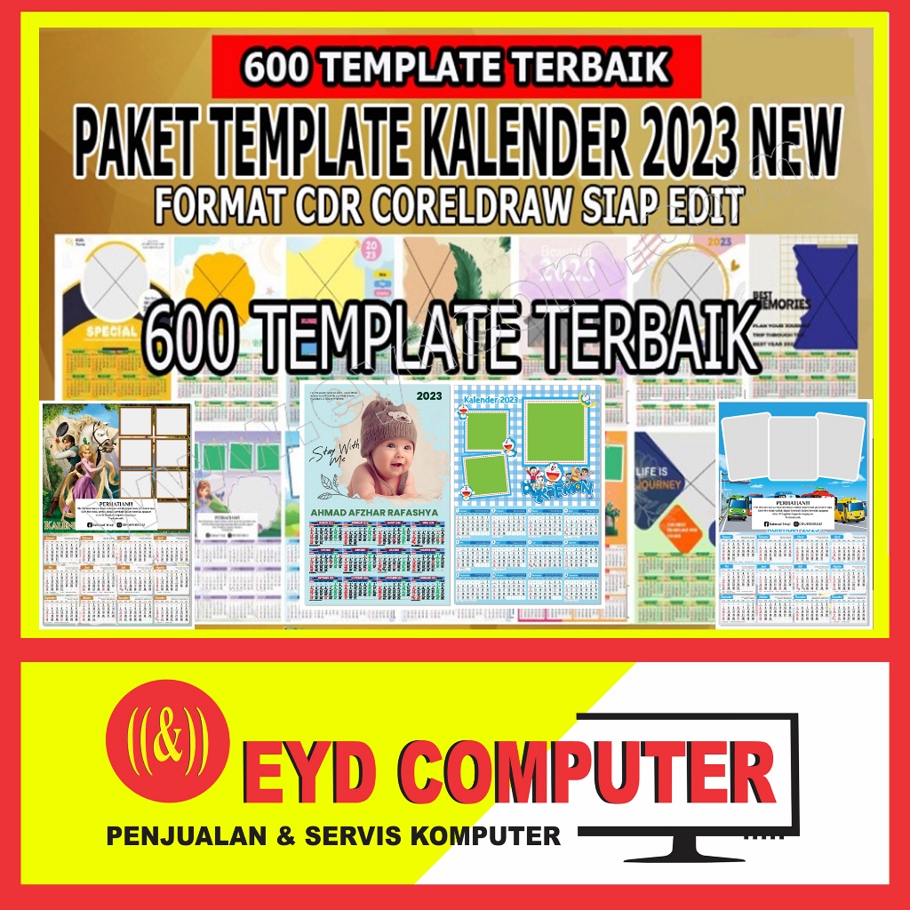 DESAIN KALENDER 2023 KOLEKSI TEMPLATE DESIGN GRAFIS CALENDER USAHA PERCETAKAN EDIT FILE FORMAT CDR C