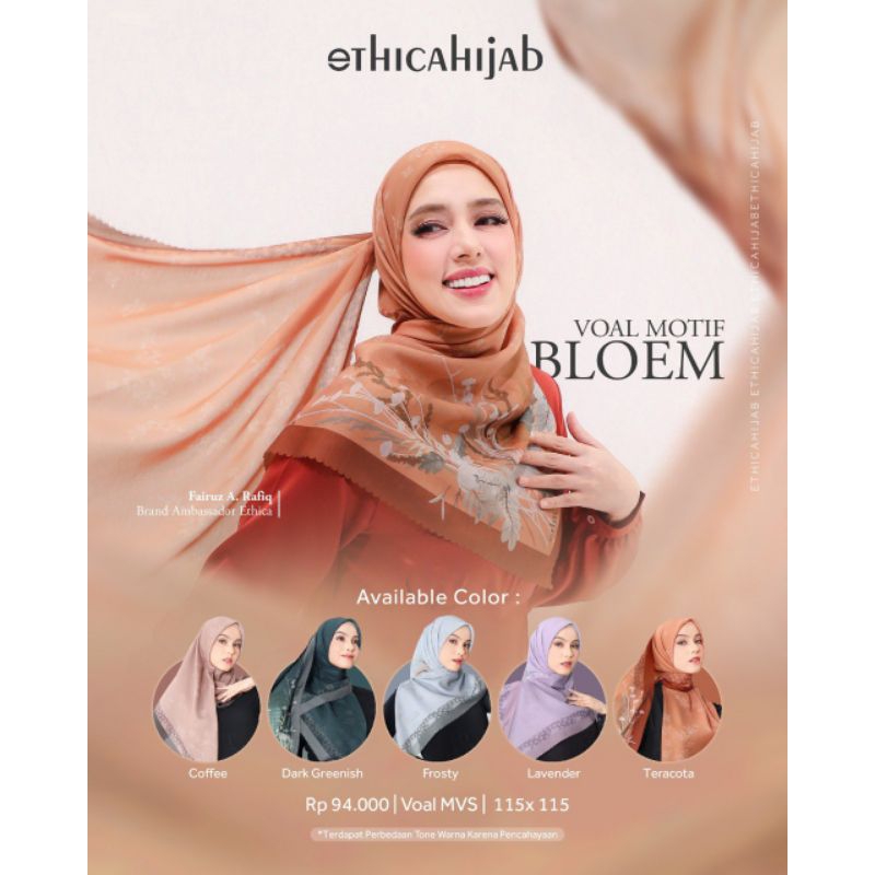 Voal Motif Bloem by Ethica Hijab| Hijab Segi Empat | Hijab Segi Empat Motif | Hijab Motif | Hijab Mo