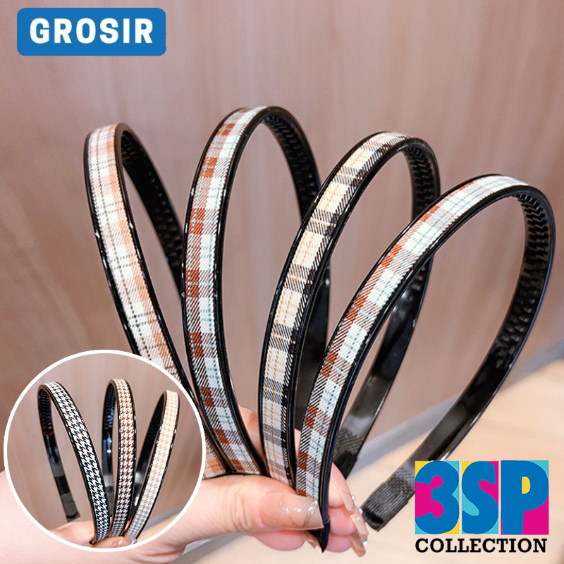 3SP | AC227 Bando Wanita Aksesoris Rambut Wanita Bandana Motif Kotak Bandana Fashion Wanita
