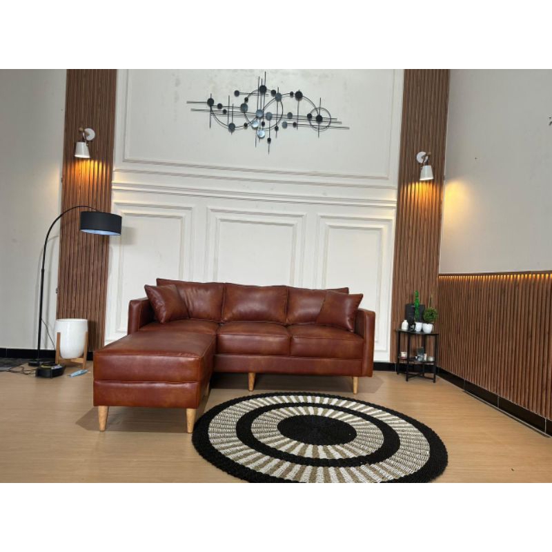 sofa ruang tamu bahan kulit