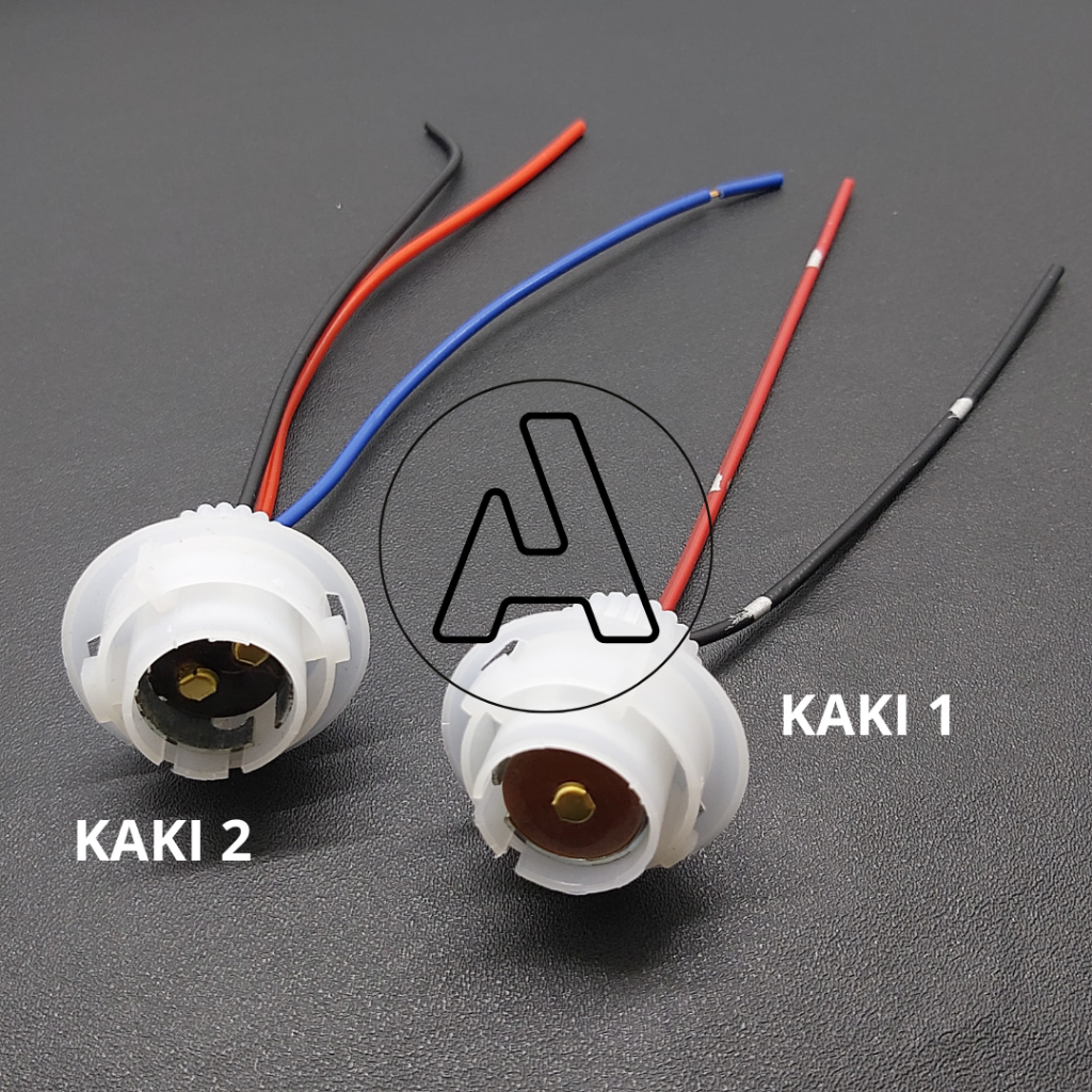 PITINGAN/FITTING LAMPU - Socket Soket Bohlam Lampu Sen Kaki 1 & Rem Stop Kaki 2 Untuk Mobil Motor