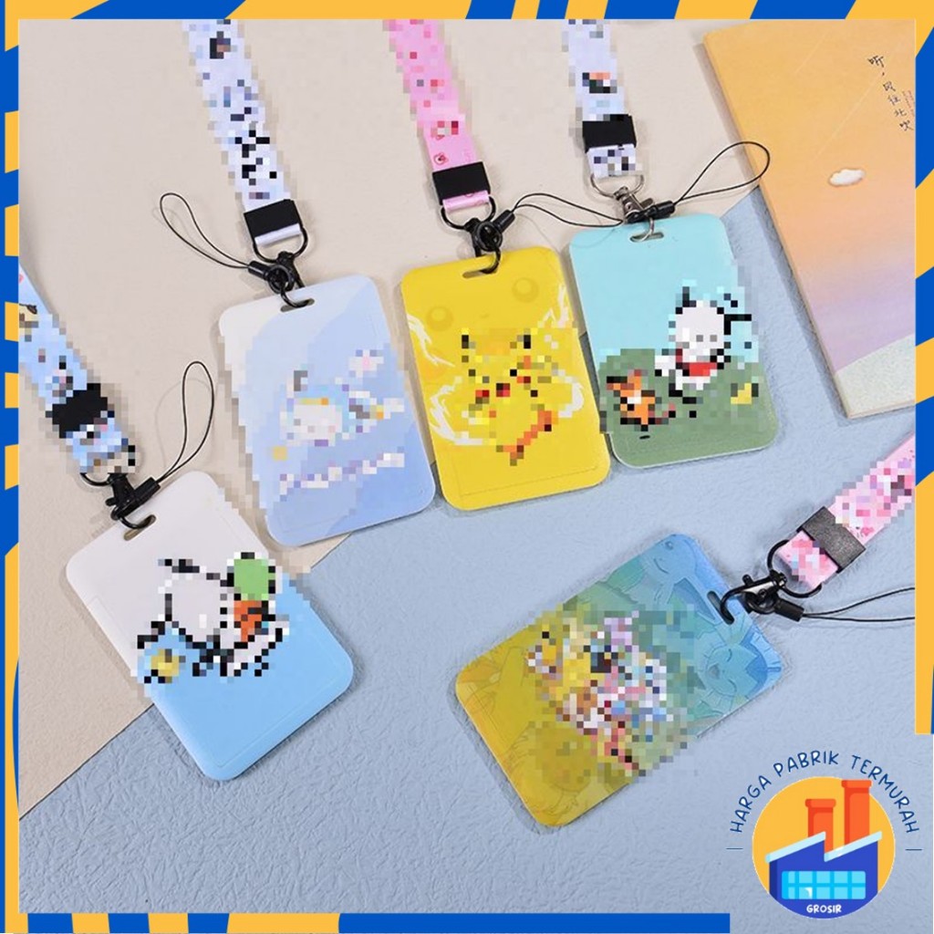 

HPT Name Tag Gantungan Kartu Karakter Kartun Lanyard Akses MRT Busway E-Money Flazz BRIzi Card Holder Karakter Kartun Lanyart Card Holder Id Card