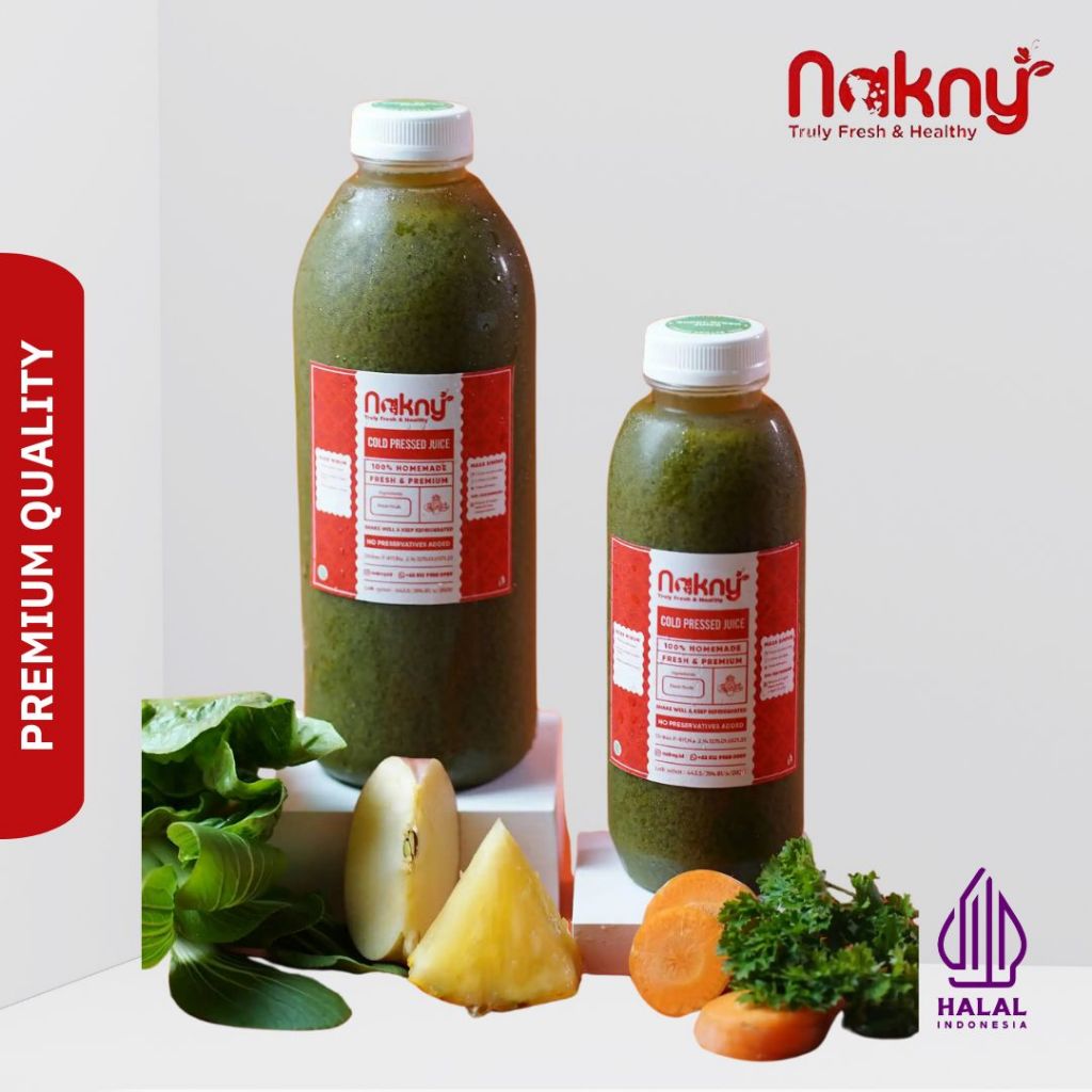 

Pressed Juice Super Green | Jus Sayur Buah | Cold Press Juice by Nakny 250ml 500ml 1000ml