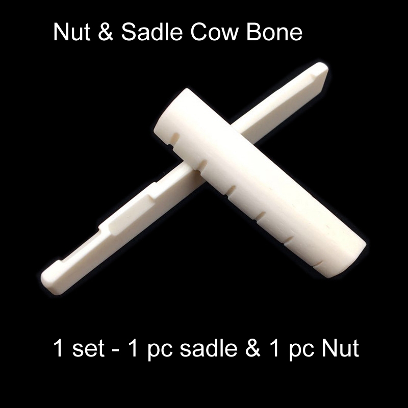 Saddle & Nut Tulang Gitar Akustik cow Bone Nut + sadle Gitar Akustik Tulang Asli