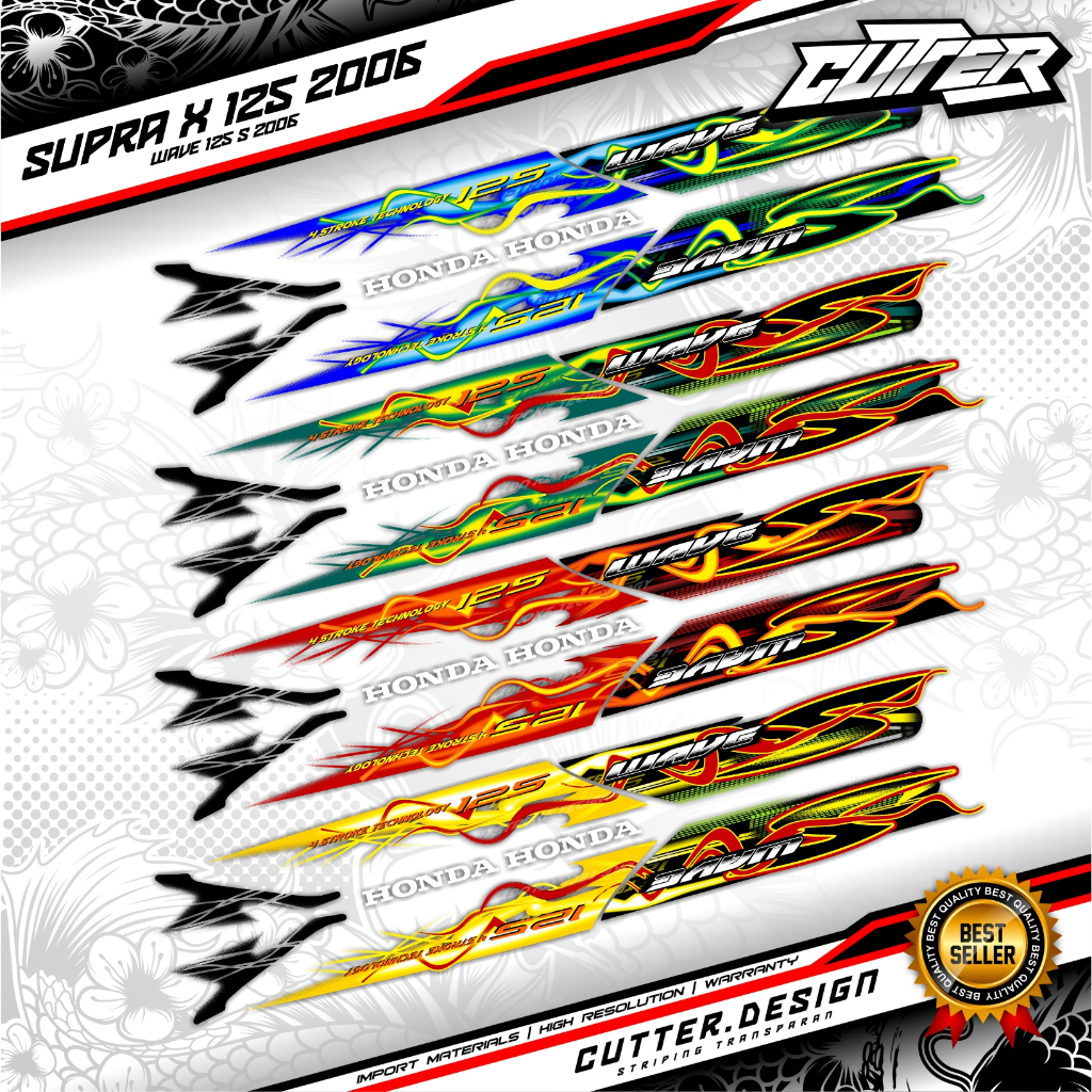 STRIPING TRANSPARAN SUPRA X 125 2006 / striping wave 125s 2006 wave dragon