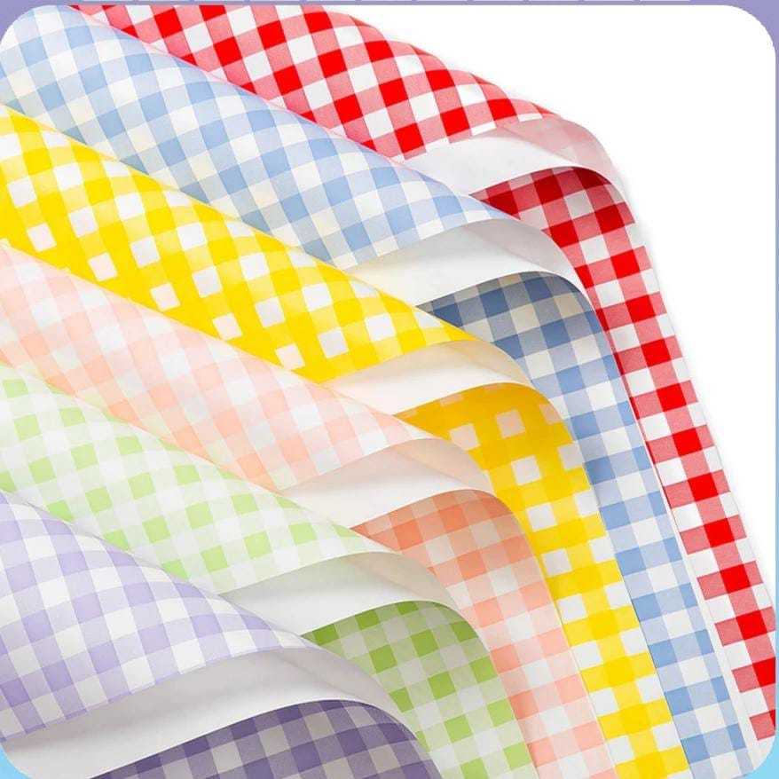 Kertas Buket Bunga Wrapping Paper Square Motif Kotak