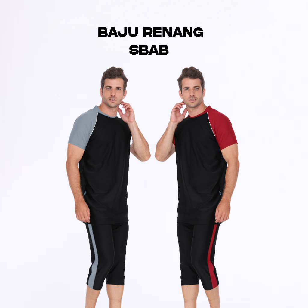 Baju Renang Pria Sulbi SBAB 001 - Setelan Baju Celana Renang Pria Murah - Baju Diving Pria - Baju Su
