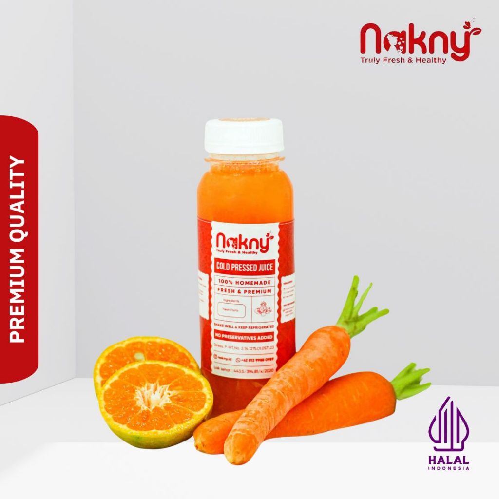 

Pressed Juice Orange Carrot | Jus Wortel Jeruk | Cold Press Juice by Nakny 250ml 500ml 1000ml