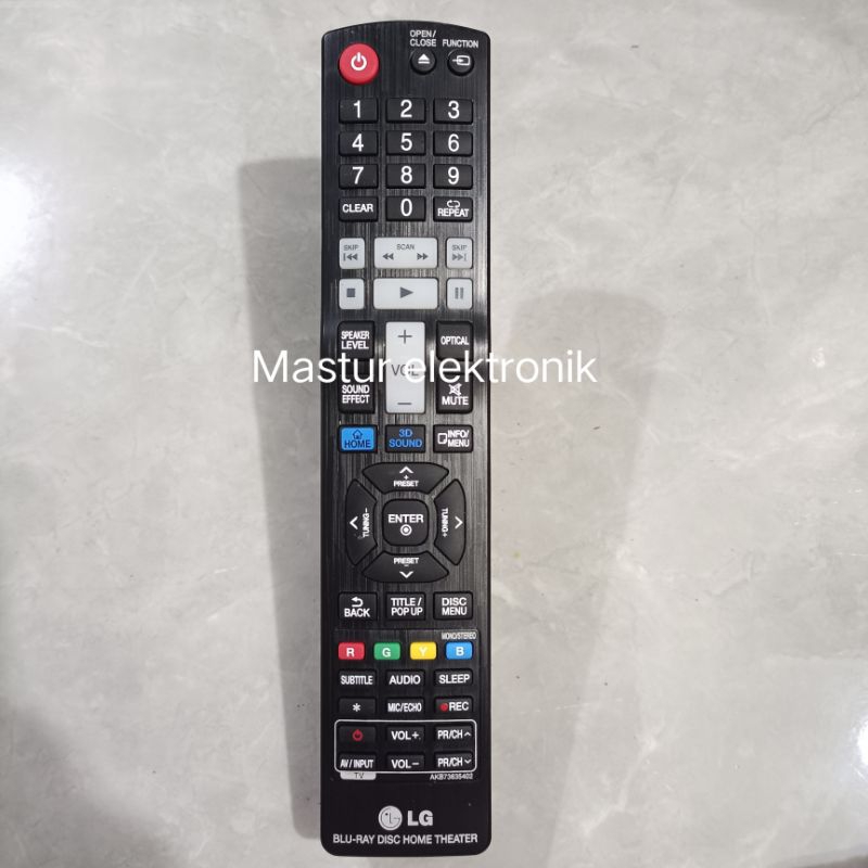 REMOTE REMOT DVD BLU RAY HOME THEATER 3D SOUND LG AKB73635402 ORIGINAL