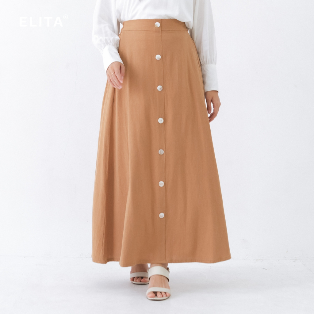 ELITA UMA Skirt Elita Linen Rok Panjang Rok Linen A Skirt
